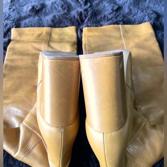 Brown Zara Over the Knee Real Leather Boots Size 9 - Picture 5 of 5